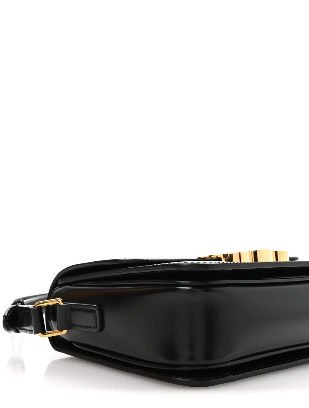 New! MSRP $4250 Authentic CELINE TRIOMPHE BAG IN BLACK Shiny Calfskin BLACK - Picture 10 of 16